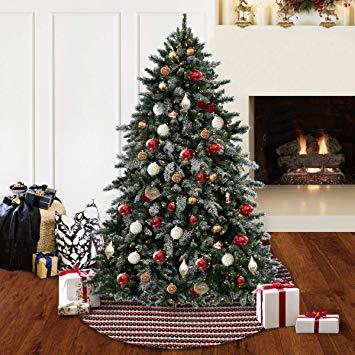 Red and Green with Black Tree Logo - Amazon.com: S-DEAL 48 Inches Wool Knitted Christmas Tree Skirt ...