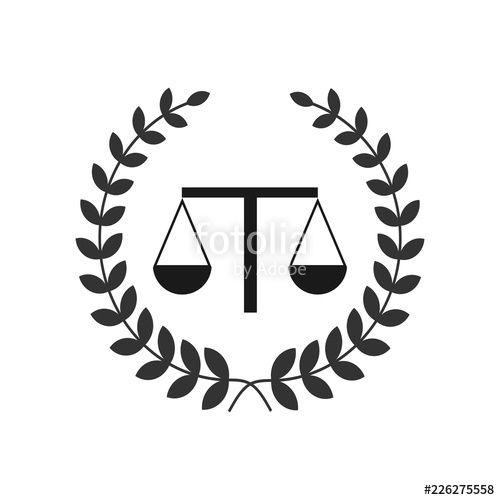 Court of Law Logo - Justice scales lawyer logo, Scales of Justice sign icon. Court