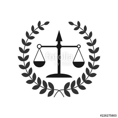 Court of Law Logo - Justice scales lawyer logo, Scales of Justice sign icon. Court of ...