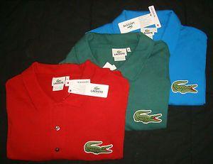 Alligator Polo Shirts with Logo - BIG & TALL LACOSTE BIG Alligator Croc POLO SHIRT Blue Short Sleeve ...