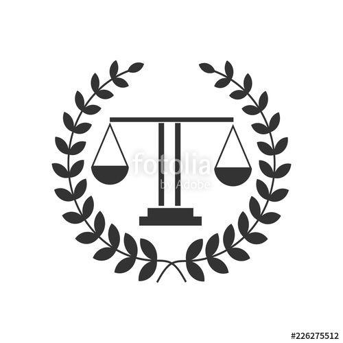 Court of Law Logo - Justice scales lawyer logo, Scales of Justice sign icon. Court