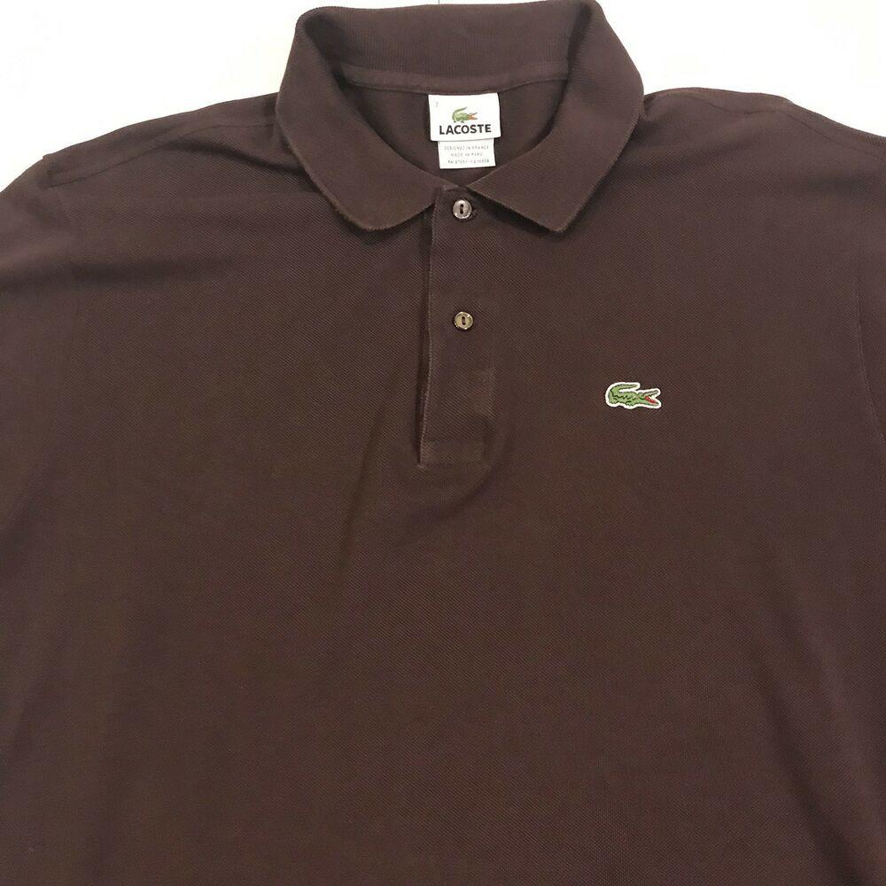 Alligator Polo Shirts with Logo - Men's Lacoste Polo Shirt Adult Extra Large Size 7 Brown Rugby ...
