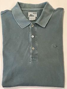 Alligator Polo Shirts with Logo - Mens Lacoste Gray Green Vintage Washed Polo Shirt / Alligator Logo ...
