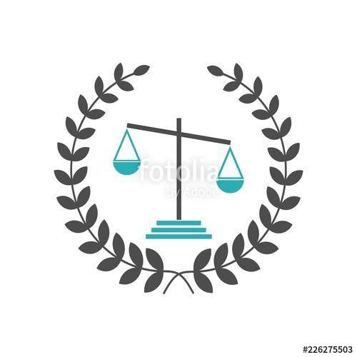 Court of Law Logo - Justice scales lawyer logo, Scales of Justice sign icon. Court
