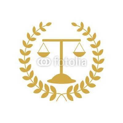 Court of Law Logo - Justice scales lawyer logo, Scales of Justice sign icon. Court of ...