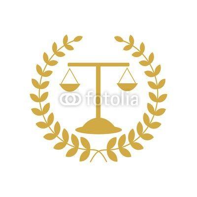 Court of Law Logo - Justice scales lawyer logo, Scales of Justice sign icon. Court