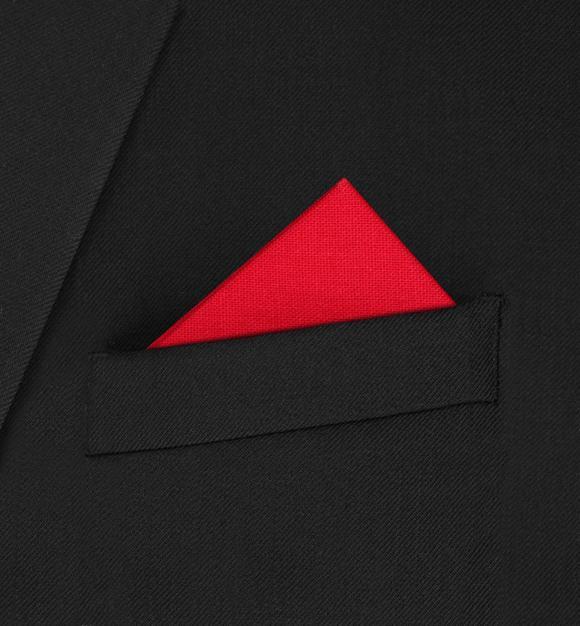 Red Triangle Square Logo - Belgravia White Polka Dot on Red Pocket Square