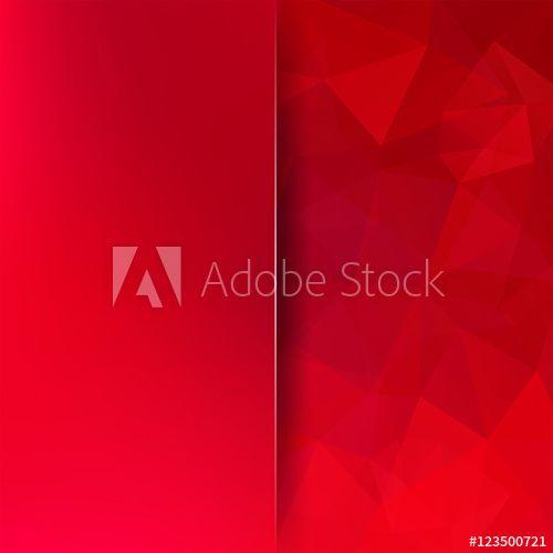 Red Triangle Square Logo - Background made of red triangles. Square composition with geometric