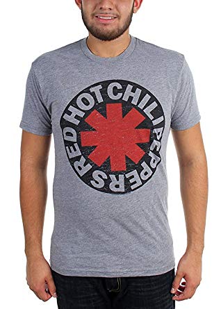 Grey and Red Circle Logo - Red Hot Chili Peppers Asterisk Circle Grey Men's T-Shirt: Amazon.co ...