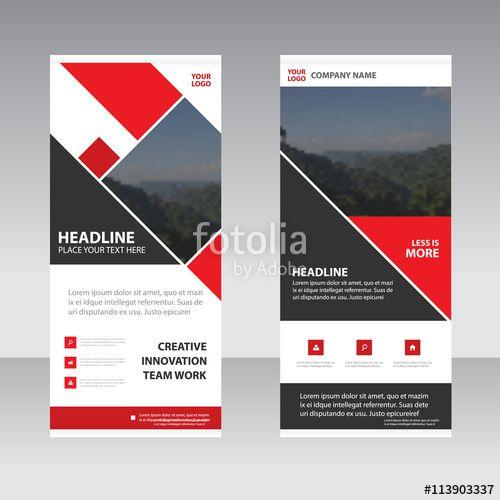 Red Triangle Square Logo - Red triangle square Business Roll Up Banner flat design template ...