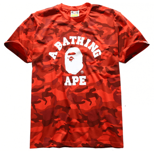 Red Bathing Ape Logo - NEW! A Bathing Ape Logo Camou T Shirt. Buy A Bathing Ape Online