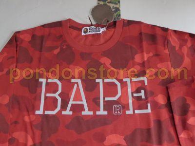 Red Bathing Ape Logo - A BATHING APE : color camo bape logo long sleeve red tee [Pondon Store]