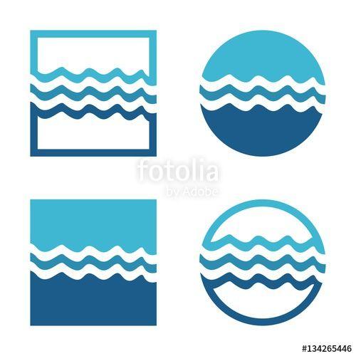 River Water Logo - Simple Logo Water River Square and Circle Shaped