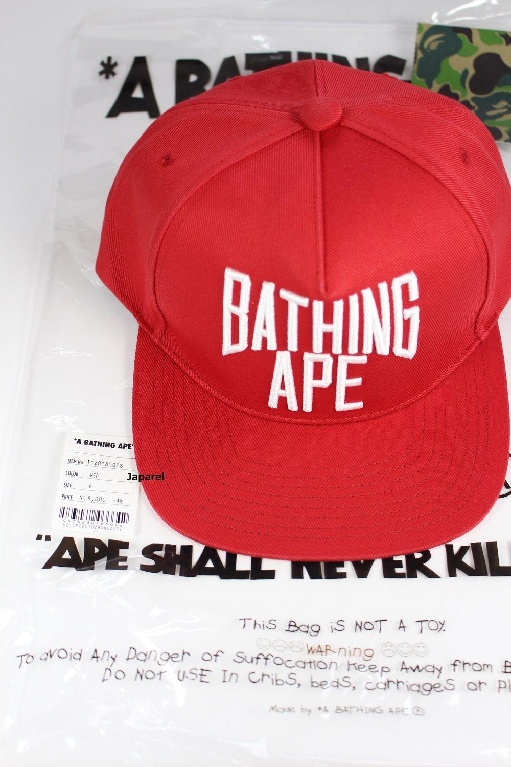 Red Bathing Ape Logo - A Bathing Ape Nyc Logo Snap Back Cap Online Shop
