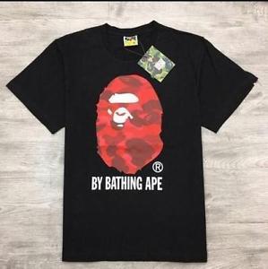 Red Bathing Ape Logo - Men's Bape T-Shirts A Bathing Ape Print red Ape Camo Solid Short ...