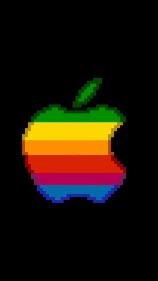 Old Apple Logo - iPhone BGs » 8bit Color Old Apple Logo IPhone 5 Wallpaper