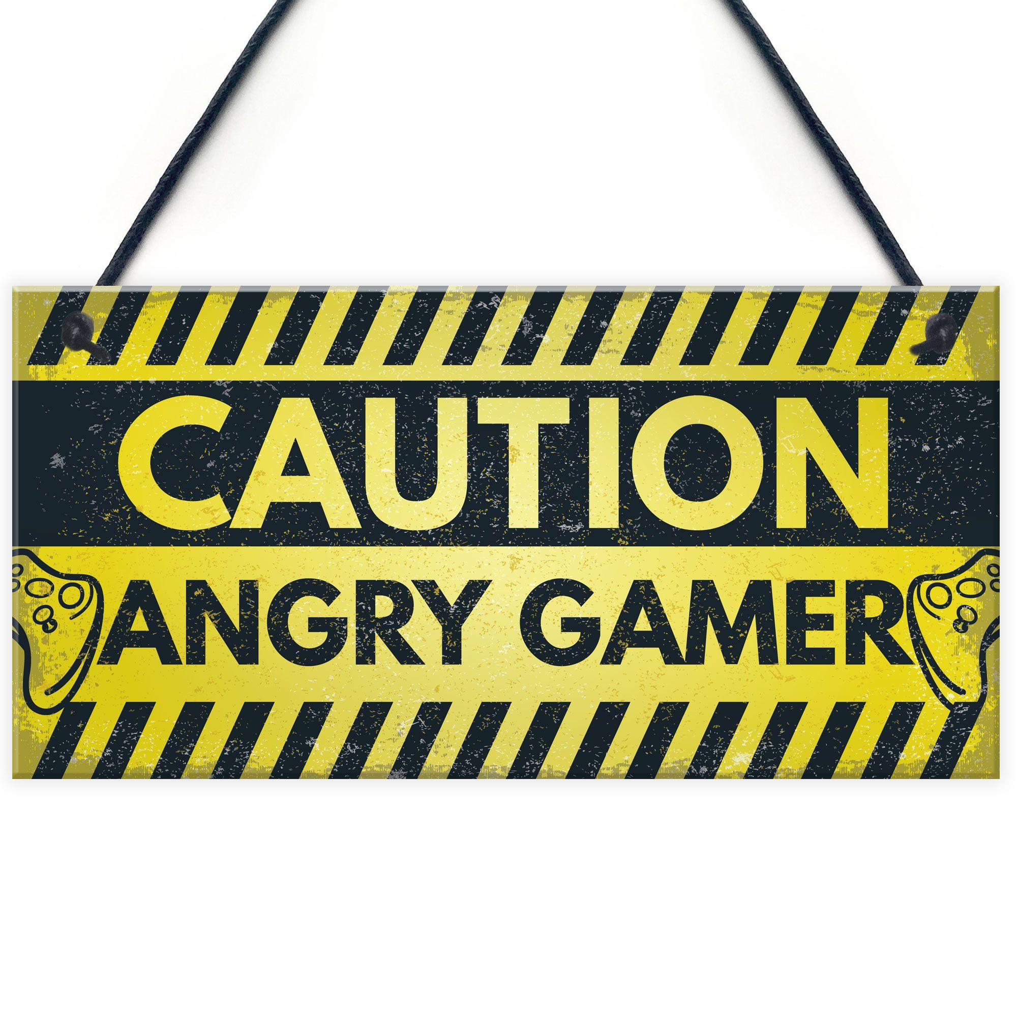Angry Gamer Logo - Caution Angry Gamer Door Sign Gamer Gifts Gamer Accessories Gamer ...