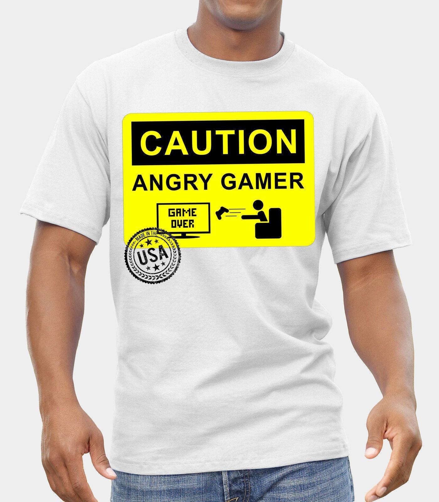 Angry Gamer Logo - Caution Angry Gamers LOGO T Shirt Oldschool Vintage FRUIT OF THE