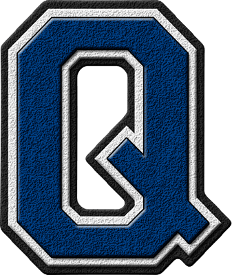 Blue Letter Q Logo - Presentation Alphabets: Royal Blue Varsity Letter Q