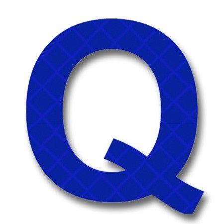 Blue Letter Q Logo - AfterGlow - Retroreflective 2 inch Letter 