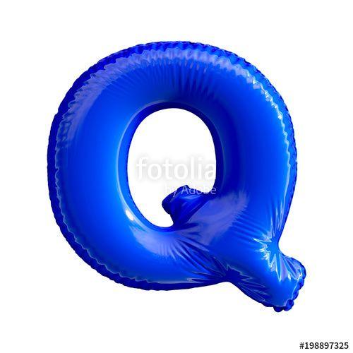 Blue Letter Q Logo - Blue letter Q made of inflatable balloon isolated on white
