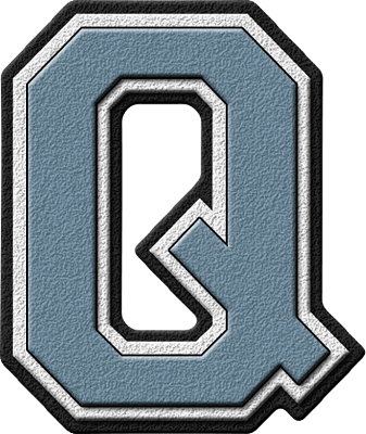 Blue Letter Q Logo - Presentation Alphabets: Columbia Blue Varsity Letter Q
