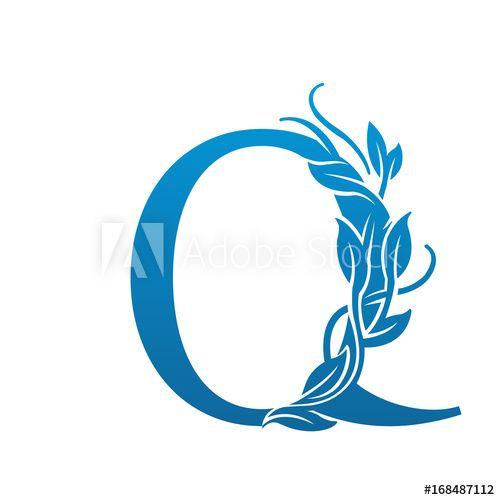 Blue Letter Q Logo - Blue Florist Single Letter Q Logo - Buy this stock illustration and ...