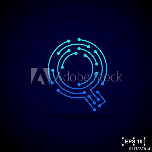 Blue Letter Q Logo - Letter Q logo design template,Technology abstract dot connection ...