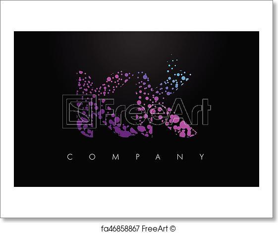 Bubble Dots Text Logo - Free art print of KK K K Letter Logo with Purple Particles and ...