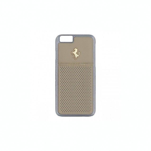 Grey Gold Logo - Ferrari GT Berlinetta Perforated Back Case for iPhone 6-6S Grey Gold ...
