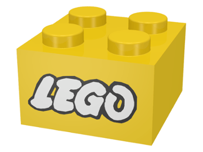 LEGO Old Logo - BrickLink - Part 3003pb008 : Lego Brick 2 x 2 with Lego Logo Old ...