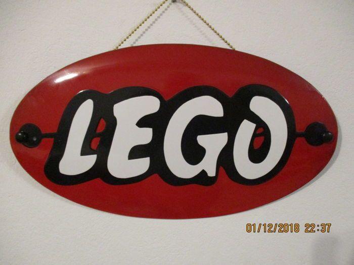 LEGO Old Logo - LEGO - old - model logo - 40/22cm - porcelain enamel: collector's ...