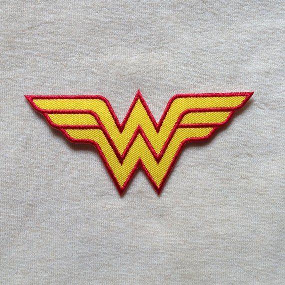 Before and After Superhero Logo - Wonder Woman Super Hero Logo Iron On Patch Red Border | Etsy