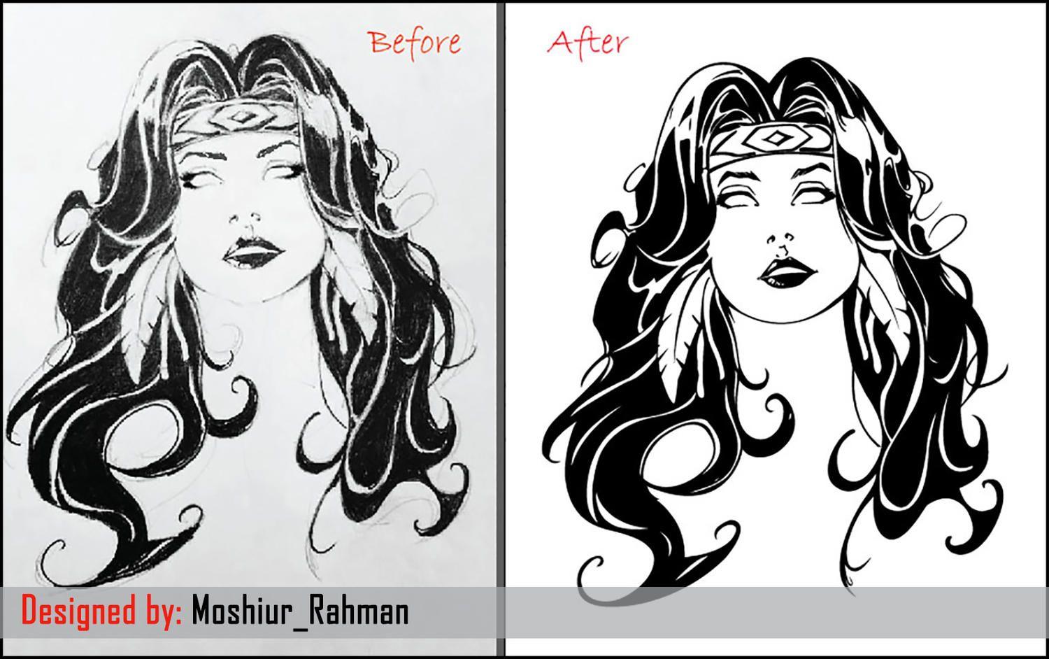 Before and After Superhero Logo - Convert or Redraw Your Logo by Qreati on Envato Studio