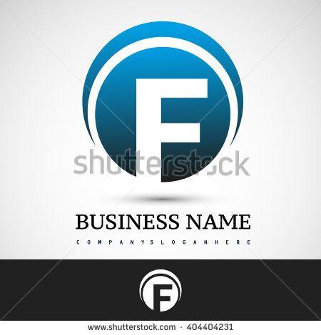 Circle F Logo - Letter F logo icon design template elements on circle blue - stock ...