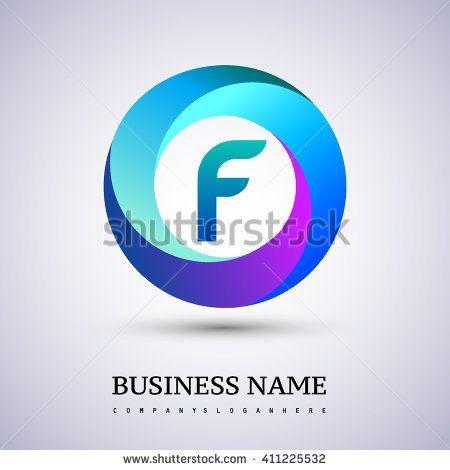 Circle F Logo - F letter colorful logo in the circle. Vector design template ...