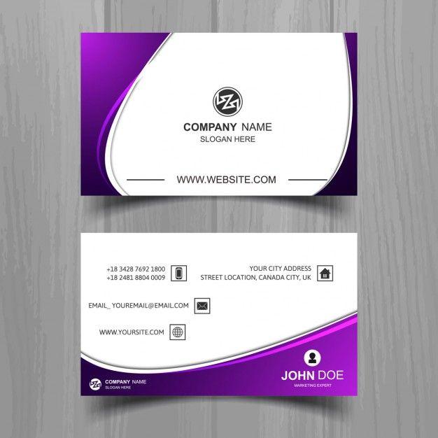 Purple Business Logo - Wavy business card with purple details Vector
