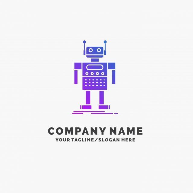 Purple Business Logo - Robot, android, artificial, bot, technology Purple Business Logo, 3D, Ai