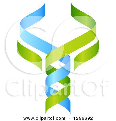 DNA Blue and Green Spiral Logo - DNA and Money Clipart