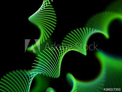 DNA Blue and Green Spiral Logo - Abstract glowing green spiral ribbons or party concept