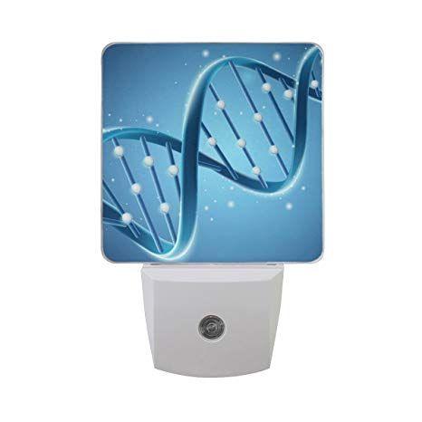 DNA Blue and Green Spiral Logo - Naanle Set Of 2 DNA Glitter Blue Spiral Auto Sensor LED Dusk To Dawn