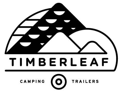 Red Teardrop Company Logo - Timberleaf Teardrop Trailers