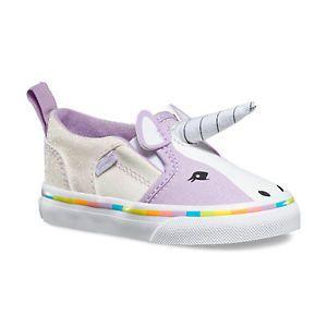 Girls Vans Shoes Logo - BRAND NEW VANS ASHER V UNICORN TODDLER GIRLS SLIP ON SHOES LIMITED