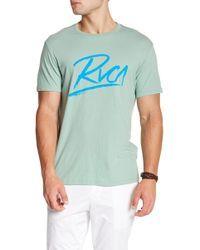 RVCA Small Logo - Lyst Small Logo Graphic T Shirt In Blue