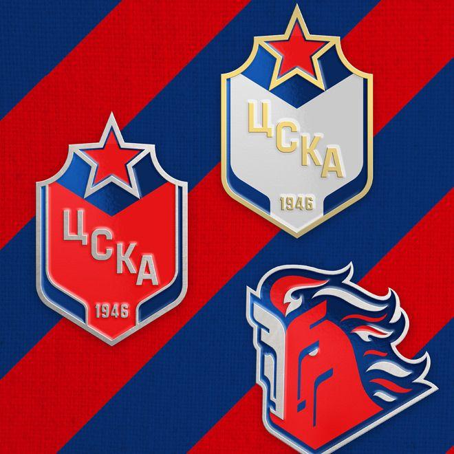 Red White Blue Hockey Logo - CSKA ice hockey club logo and corporate identity