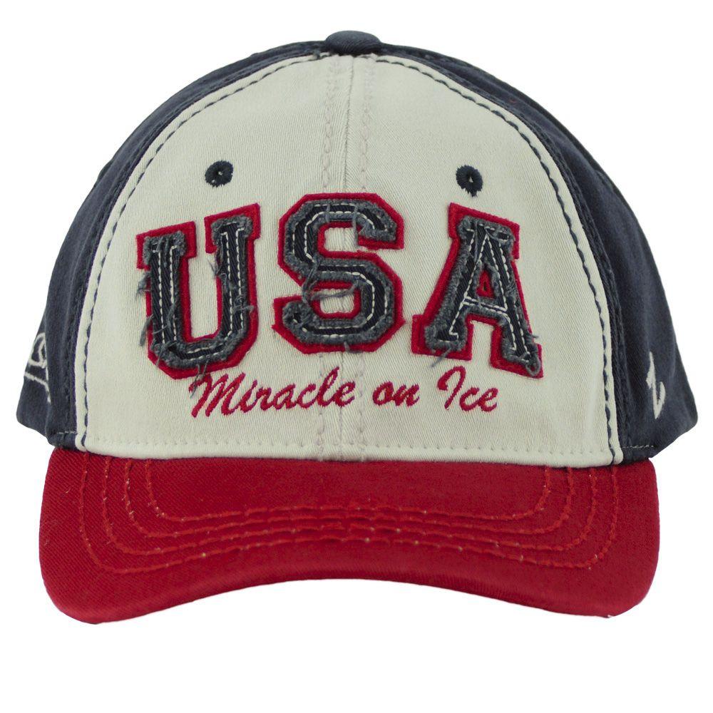 Red White Blue Hockey Logo - Zephyr Miracle on Ice® Red, White and Blue Cap