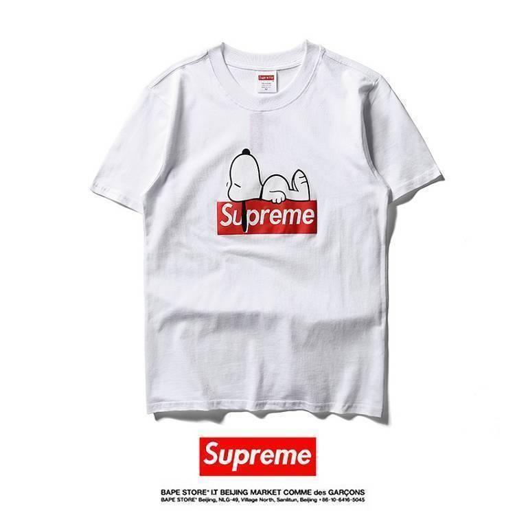 Coolest Supreme Box Logo - Good Supreme Sleeping Snoopy Red Box Logo White T-Shirt at ...