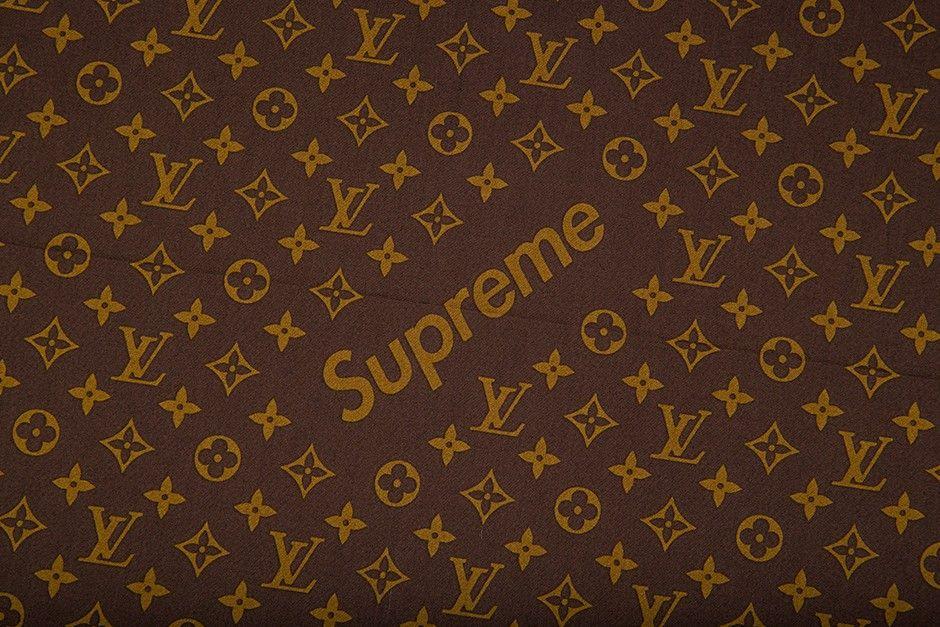 Gold Louis Vuitton Supreme Logo - LOUIS VUITTON/SUPREME MONOGRAM BANDANA|MP1889|S/S 2017|BROWN