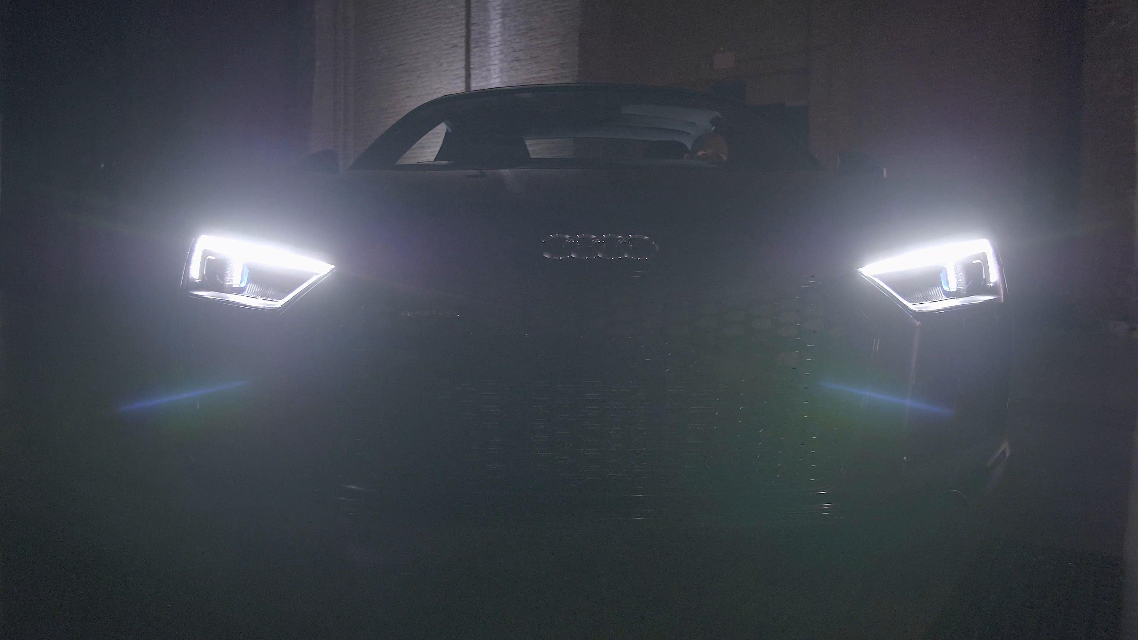 Audi R8 Headlight Logo - Video: Audi R8 Headlight going on with smoke ~ #86972319