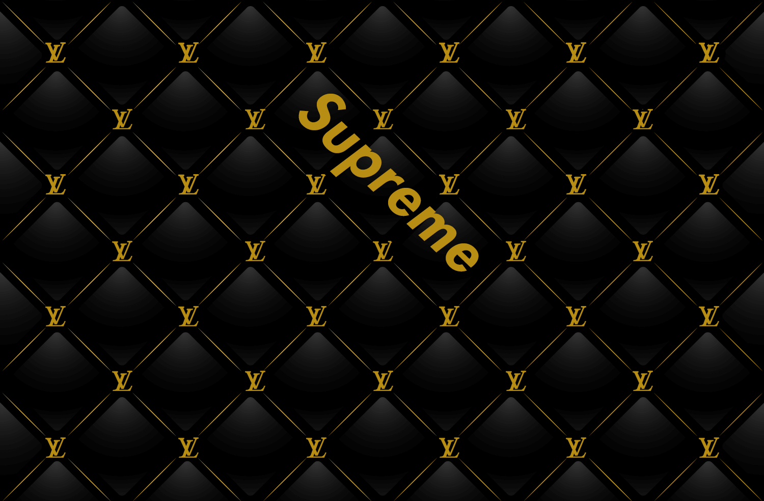 Gold Louis Vuitton Supreme Logo - Supreme Wallpaper in 4K
